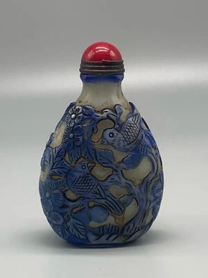 Antigua colección china Beijing, pura pintada a mano, vidrio, botella de tabaco Foto 1 de 4