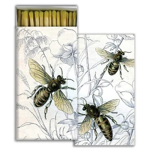 Bee Botanical Set of 2 Large Matchboxes with Wooden Matches - Picture 1 of 2