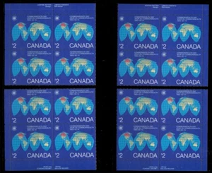 1982 CANADA 2 $ Commonwealth Day BLOCK OF 4 X 4 CORNERS PLATE VALUE 180 SCT.977 - Picture 1 of 1