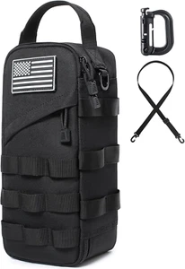 Bolsa de herramientas pequeña de alta resistencia con clip de anillo en D, parche de bandera de Estados Unidos y correa para el hombro pequeña - Imagen 1 de 12