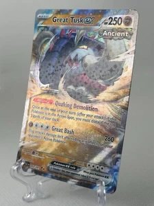 Great Tusk EX 053/091 Double Black Star Rare Paldean Fates Pokemon TCG NM - Bild 1 von 3