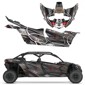 Body Armor Decal Graphic Kit Wraps sticker 2017+ Can Am Maverick X3 Max - Picture 1 of 4