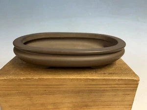 Unglazed Bonsai Tree Tokoname Pot Yamaaki Kiln 9 3/4” Oval Bag Style - Picture 1 of 12