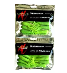 2 PACKS Matzuo 3.5" Tube Bait Chartreuse Pepper Flake 8-Count Tournament Series - Picture 1 of 12
