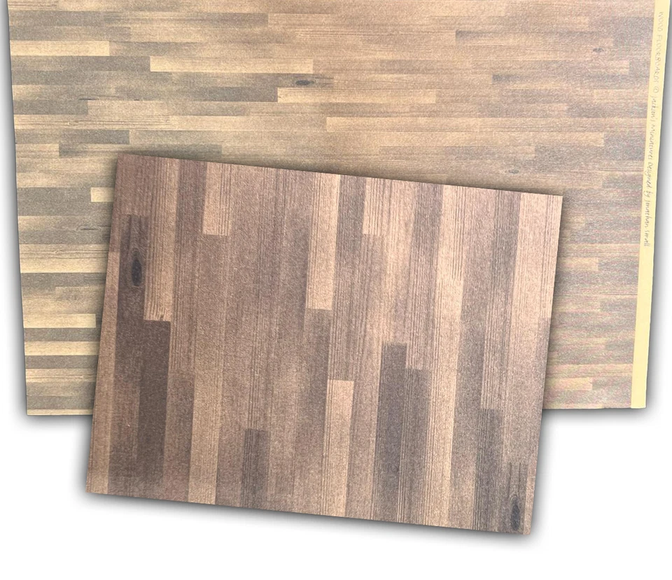 Melody Jane Bambole Casa 1:24 Scala di Legno Pedane Effetto Carta Pavimenti - Immagine 1 di 4