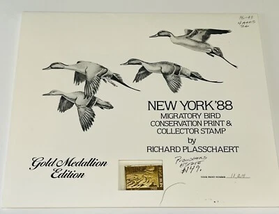 COLEÇÃO DE SELOS E ESTAMPAS DE PÁSSAROS MIGRATÓRIOS de Nova York 1988 por Richard Phasschaert GME - Imagem 1 de 4