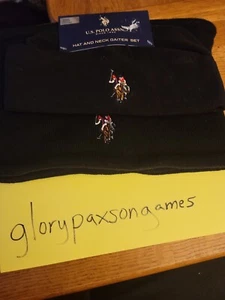 U.S. Polo Assn 2Pc Gift Set Men's Navy Blue Knit Hat and Neck Gaiter New W/Tags - Picture 1 of 2