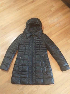 Kenneth Cole Women's Long Puffer Quilted Full Length Hooded Bl Coat Size M M - Image 1 of 4