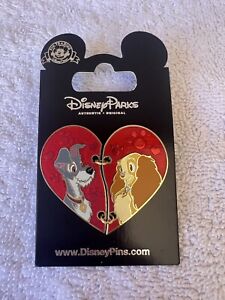 DISNEY PARK 2016 TWO PIECES OF HEART BEAT AS ONE / LADY AND THE TRAMP PIN. r6dt3
