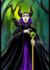 Disney's The Magnificent MALEFICENT Print by Artist Damon Bowie w COA Snow White