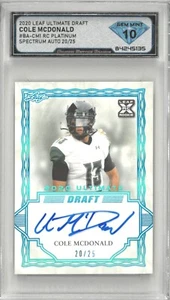 2020 Leaf Ultimate Draft COLE MCDONALD Platinum Auto /25 ๐ DSG 10 Gem Mint - Picture 1 of 2