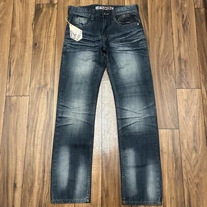 NWT Volcom Baggy Cut Y2K Style Dark Denim Jeans Men’s 30x31 Pocket Designs Faded - Picture 1 of 13