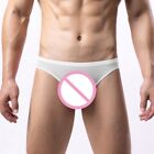 Sexy Men's Ice Silk Briefs Bulge Pouch Underwear See Through Underpants