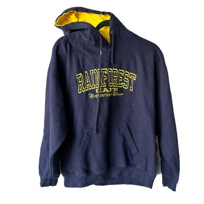 RARO Rainforest Café Downtown Disney Sudadera con Capucha Bordada Talla Mediana Azul Marino Foto 1 de 4