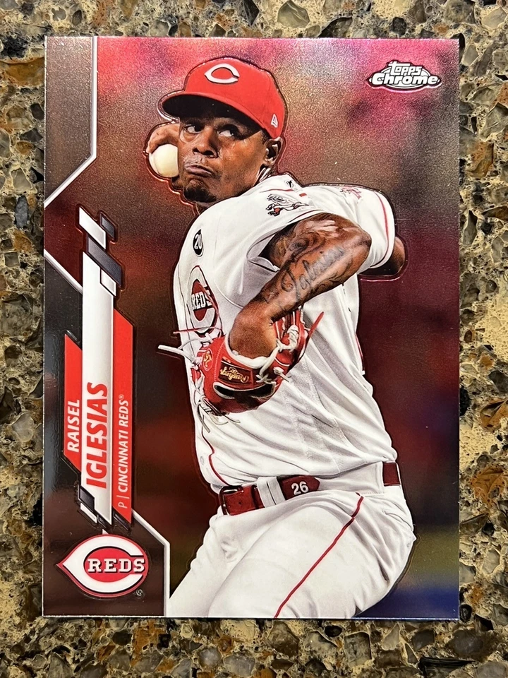 Raisel Iglesias 2020 Topps Chrome 175 MLB Cincinnati Reds Baseball Card - Image 1 of 2