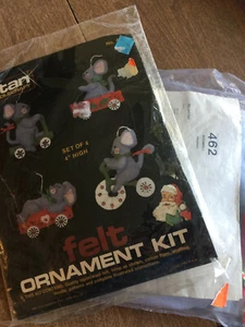 Titan Needlecraft Set of 2 Kits Mice on Wheels #462 Christmas Ornaments  - Picture 1 of 5