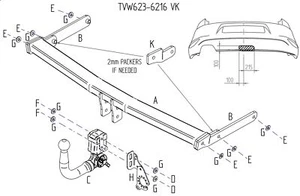 Barra de remolque automotriz desmontable vertical Towtrust para Seat Leon 2013 a 2020 - Imagen 1 de 8