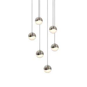 Sonneman Grapes 6 Light Round Small LED Pendant, Satin Nickel - 2915-13-SML - Picture 1 of 1