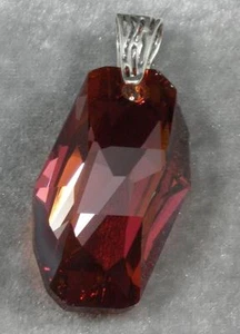 Avilagems grande cristallo Swarovski rosso magma .925 argento sterling ciondolo meteora - Foto 1 di 4
