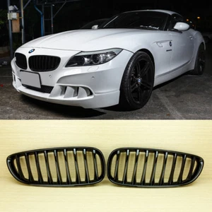 Glossy Black Kidney Hood Grilles Front For BMW E89 Z4 Coupe - Picture 1 of 8