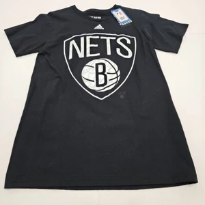 NWT Brooklyn Nets NBA Black Adidas Men's T-Shirt Size Small New With Tags - Picture 1 of 7