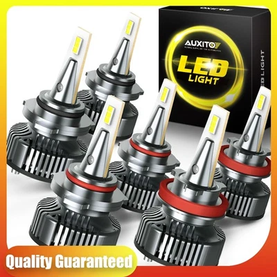 6x AUXITO 9005 H11 9006 LED Fog Headlight Light Kit 36000LM Canbus High Low Beam - Image 1 of 4