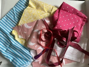 Scrap Pieces Of Cotton Fabric And Ribbons . Remnants. New - Picture 1 of 2