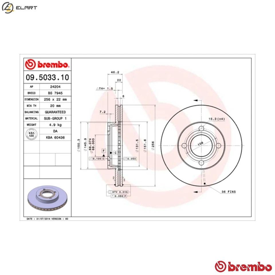 2x BRAKE DISC 09.5033.10 FOR AUDI 100/5000 4000 90 80 WA/6A/AAD/3A 2.0LNP 1.8L - Image 1 of 4
