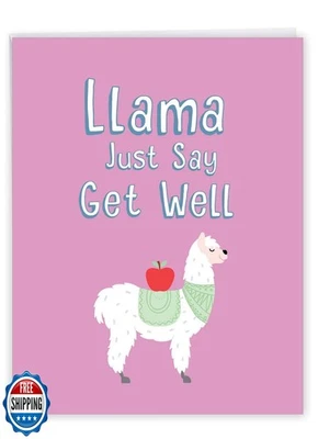 NobleWorks - Big Cartoon Feel Better Card (8.5 x 11 Inch) - Get Well Soon Hum - Image 1 of 4