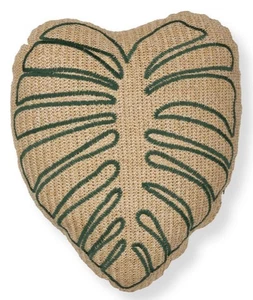 Allen + Roth Palm Leaf Monstera Philodendron Tropical Novelty Throw Pillow NEW - Picture 1 of 8