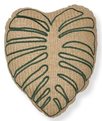 Allen + Roth Palm Leaf Monstera Philodendron Tropical Novelty Throw Pillow NEW - Image 1 of 4