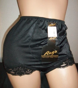 Vtg Black Rago Nylon Spandex Full Bikini Panty 5X - Picture 1 of 7