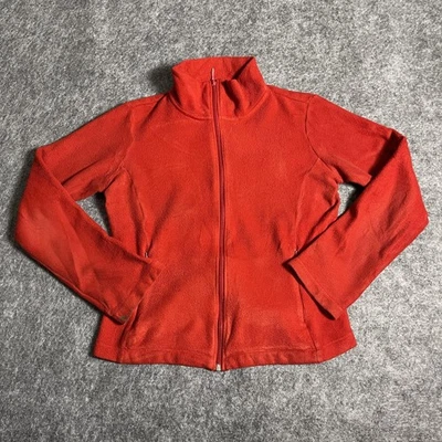 Chaqueta polar Uniqlo para mujer XS roja cremallera completa cuello falso poliéster capas informales Foto 1 de 4