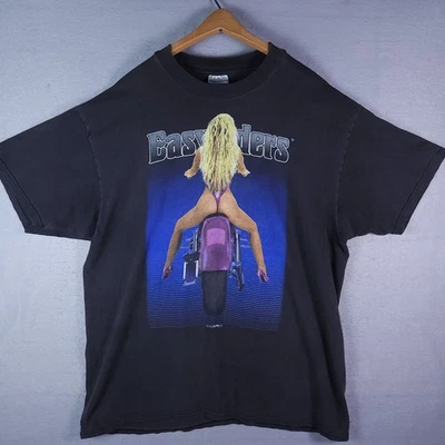 Camisa Easy Riders Vintage Años 90 Para Hombres XL Motociclista Pin Up Bikini Bebé Puntada Única Foto 1 de 4