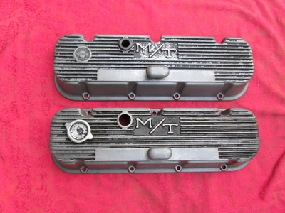 VINTAGE MICKEY THOMPSON M/T BIG BLOCK CHEVY CHEVROLET VALVE COVERS 396 427 BBC - Image 1 of 4