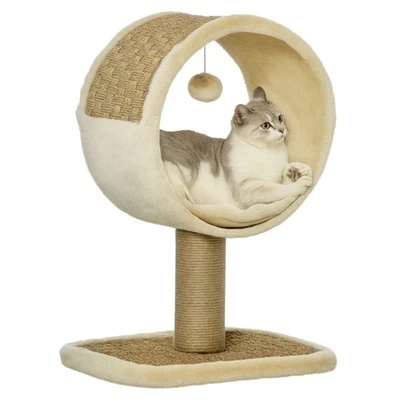 PAWHUT Katzenkratzbaum Klein Katzenspielzeug Katzenbaum Katzen-Spiel-Stamm Jute