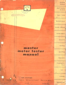 SUN Master Motor Tester MMT-1254 Manual 6 & 12 V Operator's Instruction Manual - Picture 1 of 12