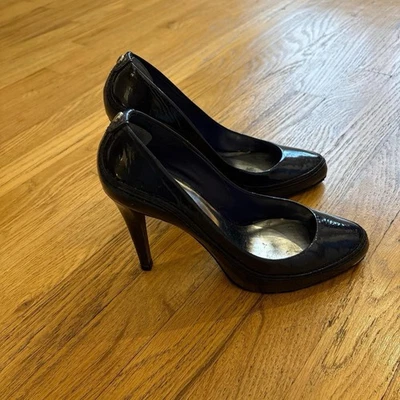 Zapatos de tacón alto de charol púrpura Karen Millen talla 39 buen estado Foto 1 de 4