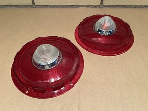57-60 Vintage Ford Tail light lenses PAIR Glo Brite 322 with reverse lights New - Picture 1 of 13