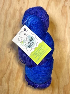 ๐งถ๐ YARN Artisan MAGIKAL FIBERS #205 Blue Purple Sparkle SOCK Made in NY RARE - Picture 1 of 10