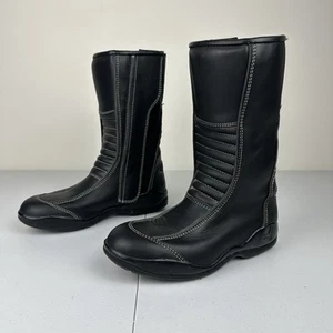 Women’s Frank Thomas Size US 6 / UK 4 Motorcycle Leather Touring Boots Zip Black - Picture 1 of 15