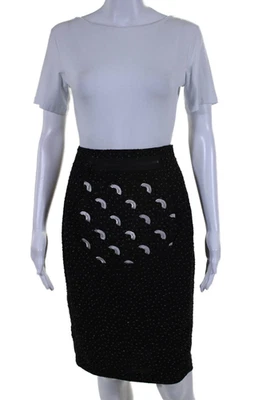 Церемония открытия женщин крюк застежки текстурированный трапециевидный мини юбка черный размер S - Изображение 1 из 4