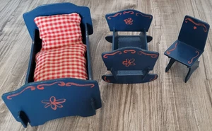 Casa de muñecas muebles cama cuna silla casa de muñecas - Imagen 1 de 4