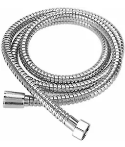 SHOWER HOSE 1.2/1.5/2M FLEXIBLE STAINLESS STEEL CHROME LONG BATHROOM PIPE UK - Picture 1 of 3