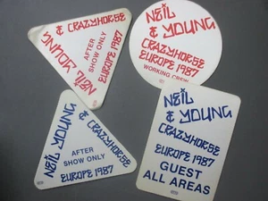 Neil Young Backstage Pass Satin Sticker 4 Crazy Horse 1987 Europa AUTHENTISCH! - Bild 1 von 1