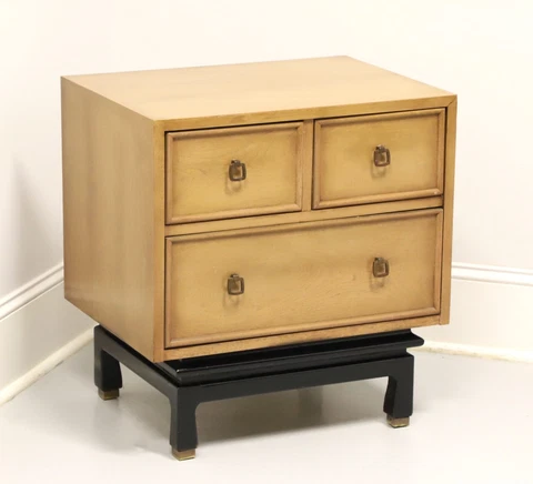 AMERICAN OF MARTINSVILLE Blonde Walnut Asian Inspired Three-Drawer Nightstand Cover
