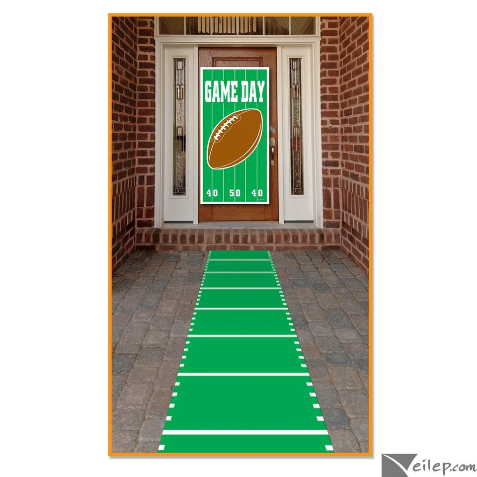Beistle Campo de Fútbol Corredor Fiesta 10'L X 24"W Poli Decoración Utilería, Verde con... Foto 1 de 1