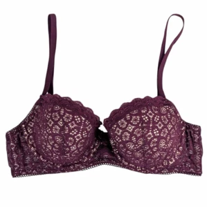 Victoria's Secret DREAM ANGELS Lined Demi Bra Women's Size 34C Wine Floral Lace - Picture 1 of 5