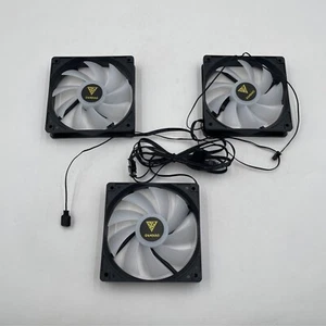 GAMDIAS DC1202512 Hydraulic RGB 120mm 3 x Case Fans, Black 3-Pack - Afbeelding 1 van 3