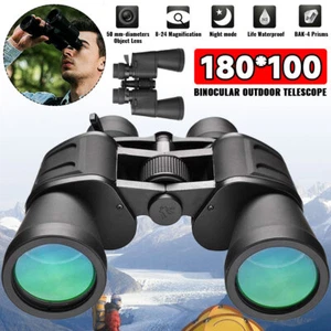 180x100 High Power Military Binoculars Low Night BAK4 Optics Waterproof Camping~ - Picture 1 of 21